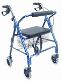 Mabis Dmi Healthcare Ultra Lightweight Aluminum Rollator, Royal Blue, One