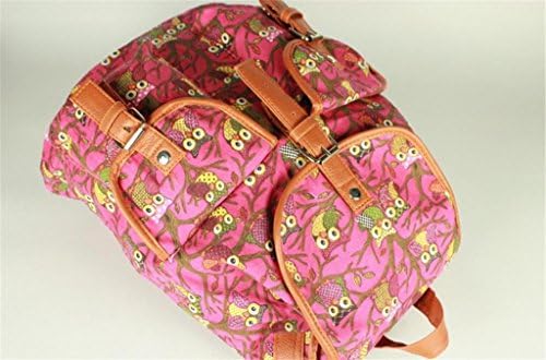 Deepon Retro Owl Adorable Ladies Backpack Handbag Bag Handle Bag Imitation Leather for School / College / Sports - Canvas & Synthetic Leather (Pink)