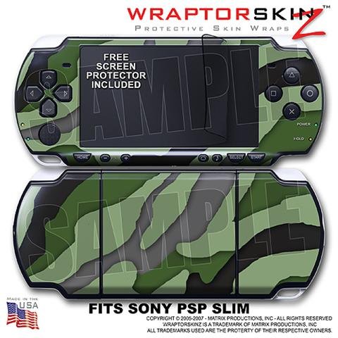 Camouflage Green WraptorSkinz Skin and Screen Protector Kit fits Sony PSP Slim