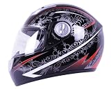 Fiber Glass Black Full Face Motorcycle Helmet DOT (Small)