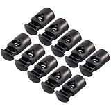 uxcell Plastic Spring Stop Toggle Cord Locks End 10 Pcs Black