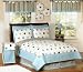 Blue and Brown Modern Polka Dots 4 pc Twin Childerns Kids Bedding Set by JoJo Designs