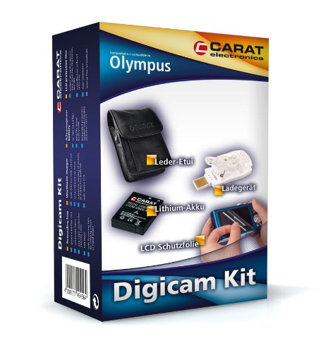 Carat Electronics DigiCam Kit Zubeh&ouml;rset (Akku, Ladeger&auml;t, Etui und Schutzfolie) f&uuml;r Olymp Preisvergleich