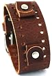 Nemesis Brown Wide Leather Cuff Wrist Watch Band