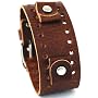 Nemesis Brown Wide Leather Cuff Wrist Watch Band