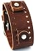 Nemesis Brown Wide Leather Cuff Wrist Watch Band