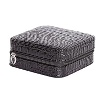 Mele & Co. Josette Croco Faux Leather Travel Jewelry Case in Black