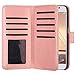ULAK S6 Case, Galaxy S6 Case,Samsung Galaxy S6 Wallet Case, luxury Fashion Pu Leather Case Magnet Wallet Credit Card Holder Flip Cover Case Built-in 9 Card Slots Case for Samsung Galaxy S6, Coral Pink