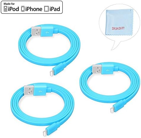 [Apple MFi Certified] Yellowknife 3 Pack 3ft Lightning Cable ,Lightning to USB Cable Tangle Free High Speed Cord for iPhone 6 6S 6 Plus 5S 5C 5, iPad Air,iPad,iPad Mini,iPad Pro,iPod touch Blue