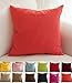 TangDepot Cotton Solid Throw Pillow Cover, 12 inch x 12 inch, Coral