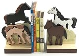 Horses Pony Children's Hand Painted Wood Bookends - Fall SALE