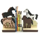 Horses Pony Children's Hand Painted Wood Bookends - Fall SALE
