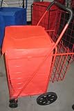 JUMBO SHOPPING CART with DOUBLE BASKET -SWIVEL WHEELS (RED) Matching liner included