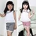 Urparcel Baby Girls Lace Top Hollow Out T-shirt Vest Plaid Shorts Outfits Sets