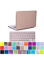 HDE Matte Hard Shell Clip Snap-on Case + Matching Keyboard Skin for MacBook Pro 13" (Non-Retina) - Fits Model A1278 (Gold)