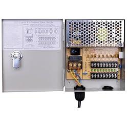 VideoSecu Key Lock 9 Output 12 V DC CCTV Distributed Power Supply Box for Security Camera A67
