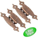 Amerock BP3404-AC Colonial Antique Copper Finish Flush Non Self-Closing "H" Cabinet / Furniture Hinges - (10 Total Hinges) 5 Pair Pack