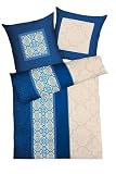 Produkt-Bild: Kaeppel G-102126-01D3-VASH Bettw&auml;sche Mauro Qualit&auml;t Satin in der Gr&ouml;&szlig;e 1x 80/80 + 155/220 cm, blau