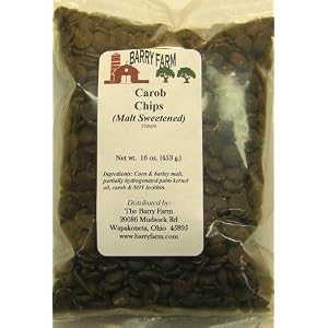 Carob Chips, Barley Malt Sweetened, 1 lb. by Barry Farm