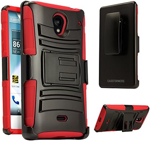 CASEFORMERS Duo Armor RED for Sharp Aquos Crystal Combo Case with Stand and Holster