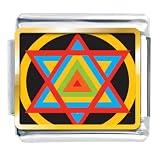 Multicolored Star Of David Religious Italian Charms Bracelet Link