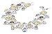 14K White Gold Matte and Brushed-Satin Finish Designer Bracelet, Set with Semi-Precious Color Stones.