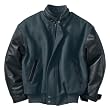 Youth Melton Leather Jacket With Stand Collar