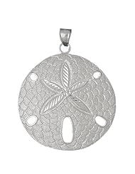 Clevereves 14K White Gold Pendant Sand Dollar 16 - Gram(s)
