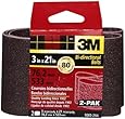 3M 9265NA Heavy Duty Power Sanding Belts - Medium 80g, 3-Inch by 21-Inch 2-pack