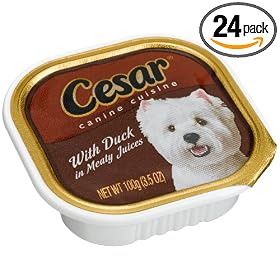 Cesar Canine Cuisine with Duck in Meaty Juices for Small Dogs, 3.5-Ounce Cans (Pack of 24)