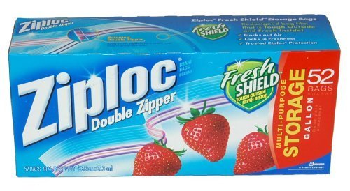 Ziploc Double Zipper Gallon Storage Bags - 52 count