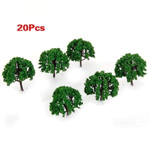 20pcs 3 inch Scenery Landscape Train Model Trees Scale 1/100--Made of