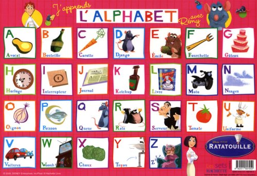 J'apprends l'alphabet avec Rémy : Set de table Ratatouille