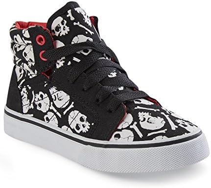 Boy's Glow Skate Glow-in-the-Dark High Tops with Skulls (Boys 5)