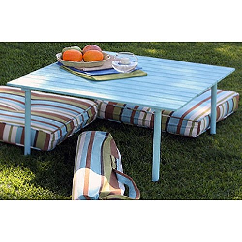 Table In A Bag Low Wood Table (Tuvalu Blue) (27X27X16)