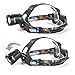 Boruit Super Bright Adjustable LED Headlamp Rechargeable 3 Modes Include Yellow Light for Camping, Running,Hiking, Reading, Cycling,with 2*18650 Rechargeable Batteries+AC Charger+Car Charger+USB Cable
