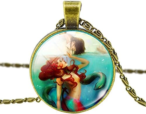 Bronze Pendant Necklace Vintage Fairy Marine Organisms Necklace Classic Jellyfish Necklace