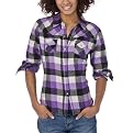 Mossimo Supply Co. Juniors Boyfriend Flannel Top - Purple Buffalo