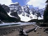 Reduced Water Level in Moraine Lake Following a Dry Year, Banff National Park, Rocky Mountains Photographic Poster Print by Pearl Bucknall, 32x24