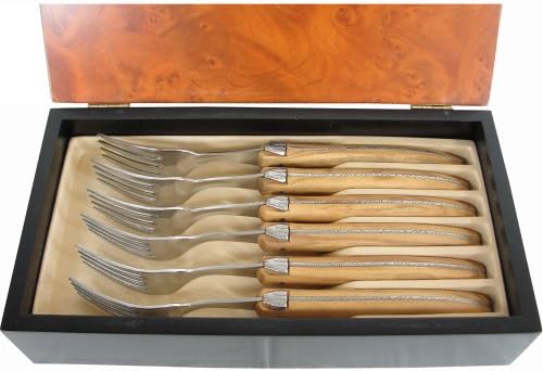 Laguiole Jean Neron Set of 6 Olive Wood Forks