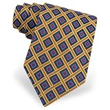 Geometric Diamond Tie by Principessa Regale - Navy blue Silk