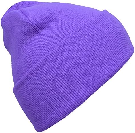 DIDKU Ski Hat Cuff Beanie Knit Ski Cap Winter Beanie Winter Soldier Cap Violet