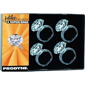 Acrylic Diamond Napkin Rings Set of 4