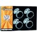 Acrylic Diamond Napkin Rings Set of 4