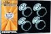 Prodyne JUBILEE Acrylic Diamond Napkin Rings, Set of 4 (AN-60)