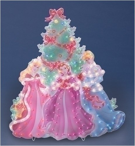 48" Disney Fairy Tail Princess Trio With Christmas Tree Lighted Yard Art #169545