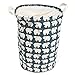 KINGSO Fabric Foldable Round Laundry Basket Hamper Closet Storage Bin Bag
