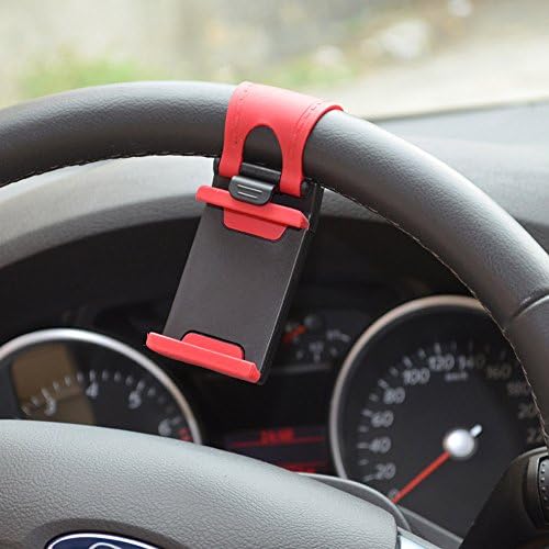 Docooler® Cell Phone Holder Mount Clip Buckle Socket Hands Free on Car Steering Wheel - Better View to Your iPhone 6 5S 5G 4 4S, HTC one, Samsung Galaxy S5 S4, Google Nexus 5 and Smart Cellphones - Black