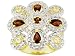 1.04CTW GARNET WHITE TOPAZ AND DIAMOND ACCENT 18KT OVER STERLING SILVER RING