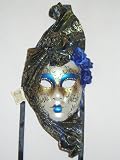 Blue Ventaglio Anna Venetian Mask